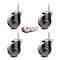 Service Caster 4 Inch Semi Steel Wheel Swivel 58 Inch Threaded Stem Caster Set Service Caster SCC-TS20S414-SSS-58212-4 - alternate 3